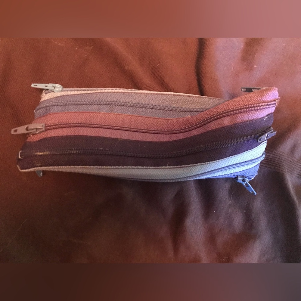 Clutch bag purple lavender eggplant zippers
